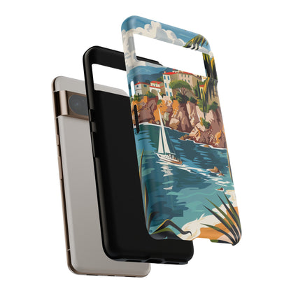 Midcentury French Riviera Sailboat Painting Phone Case