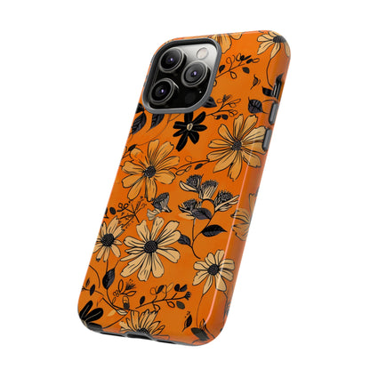 Orange Floral Phone Case Cute Summer Flower Aesthetic