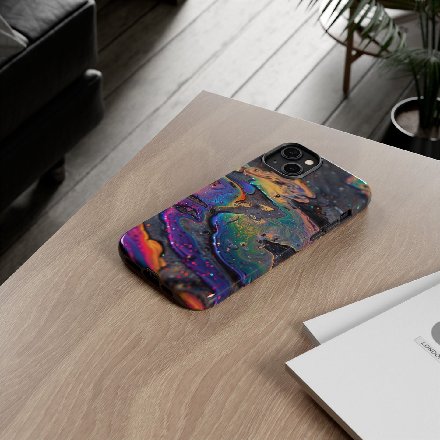 Opalescent Marbled Holographic Print Phone Case