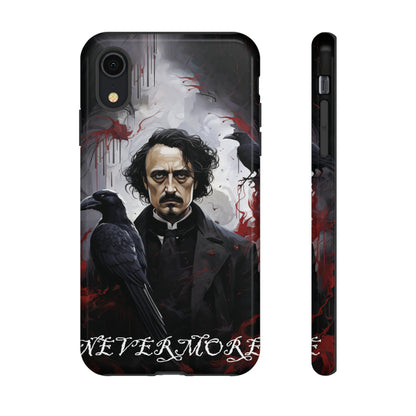 Nevermore Edgar Allen Poe, gothic Raven, Retro Samsung Galaxy Phone iPhone 15, 14 Plus 13 12 7 8 Se Horror Dark Academia Style goth Vibe