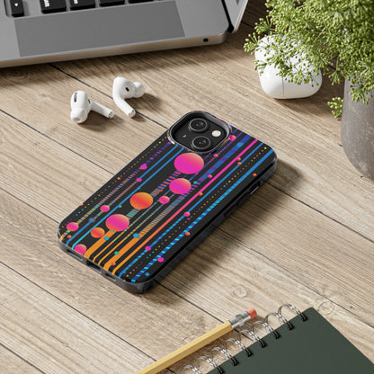 Experience a Blast from the Past: Retro Psychedelic Bubbles Tough Case for Apple iPhone Models