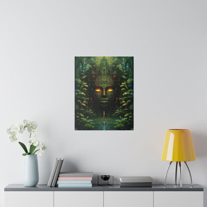 Psychedelic Art Nature Amazon Jungle Goddess Portrait | Stretched Canvas Print