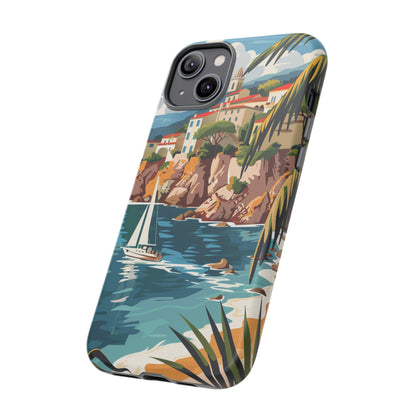 Midcentury French Riviera Sailboat Painting Phone Case