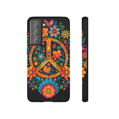 Peace Sign Embroidery Floral Hippie Style Phone Case