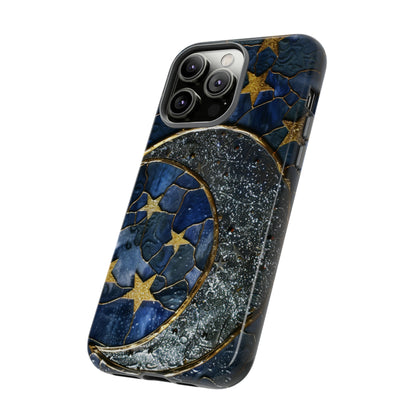 Moon Stars Stained Glass Starry Night Phone Case