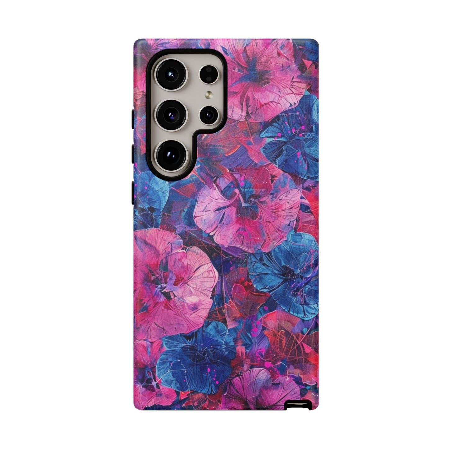 Magenta and Blue Color Floral Explosion Phone Case