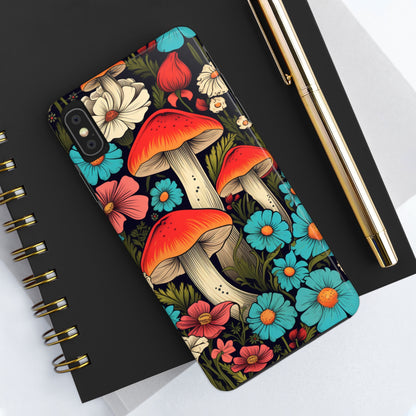 Psychedelic Retro Mushrooms iPhone case | Dive into Vintage Vibes