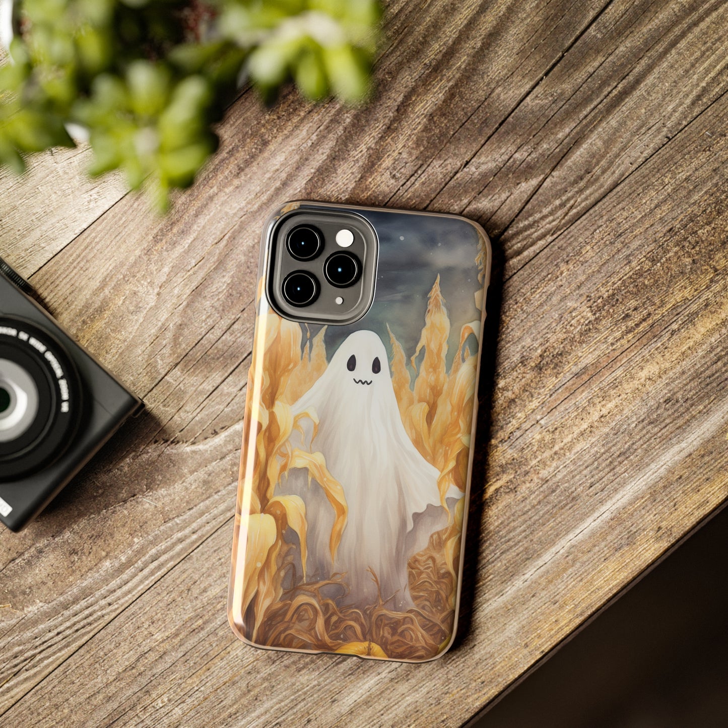 Ghost of Halloween Fall Pumpkins iPhone Case | Embrace the Spooky Autumn Vibes