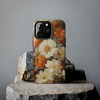 Vintage Floral Aesthetic Phone Tough Case Antique Print for iPhone 14 11 Pro 12 13 XR XS X 7+ 8 Boho Nature Flowers Cottage Core