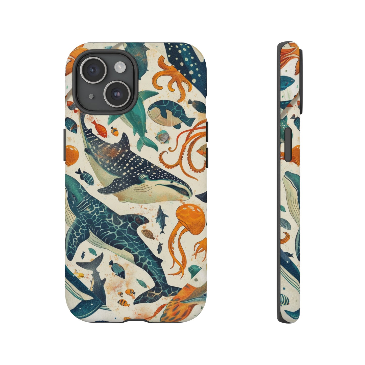 Undersea World Shark, Turtle, Manta Ray Phone Case