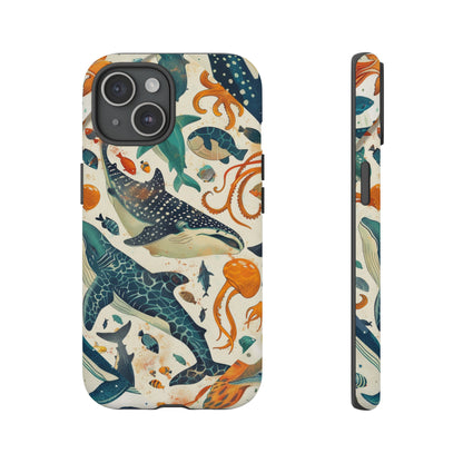 Undersea World Shark, Turtle, Manta Ray Phone Case