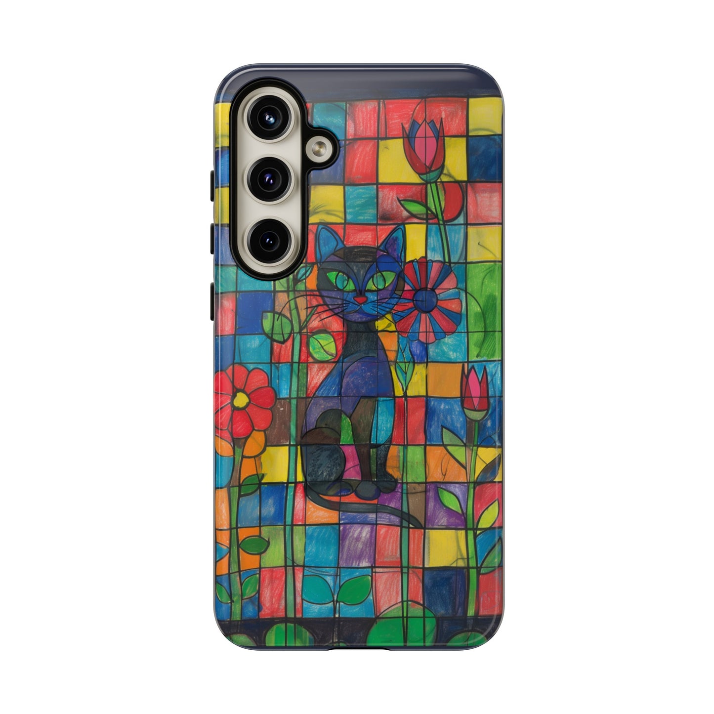 Cat in the Stained Glass Garden Phone Case