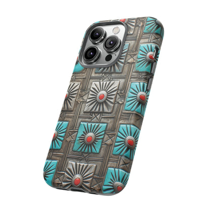 Vintage Navajo Native American Turquoise Concho Phone Case for iPhone 15, 14, 13, 12, 11 Pro Max, 14 Plus, iPhone XS Max, iPhone XR, iPhone 7, 8, 14, 15 Plus, SE