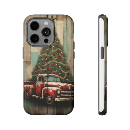 Classic Red Pickup Truck Christmas Phone Case