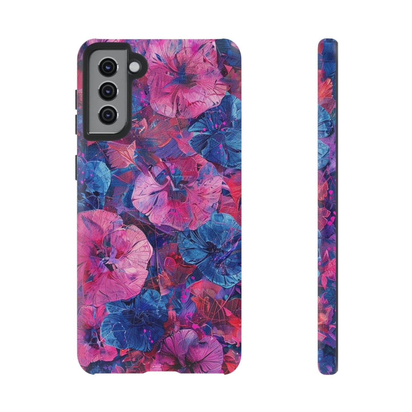 Magenta and Blue Color Floral Explosion Phone Case