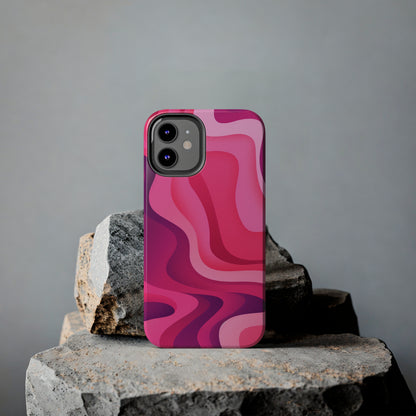 The Pink Wave iPhone Case Splash of Vibrance | Modern Art Meets Protection iPhone Tough Case