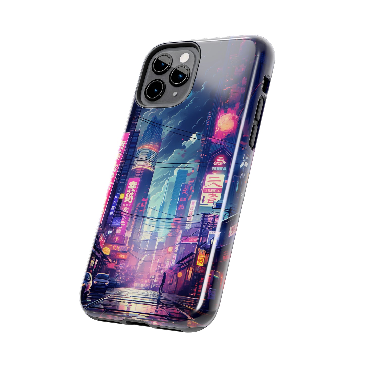 Synthwave Japanese Cyberpunk Night City iPhone Case