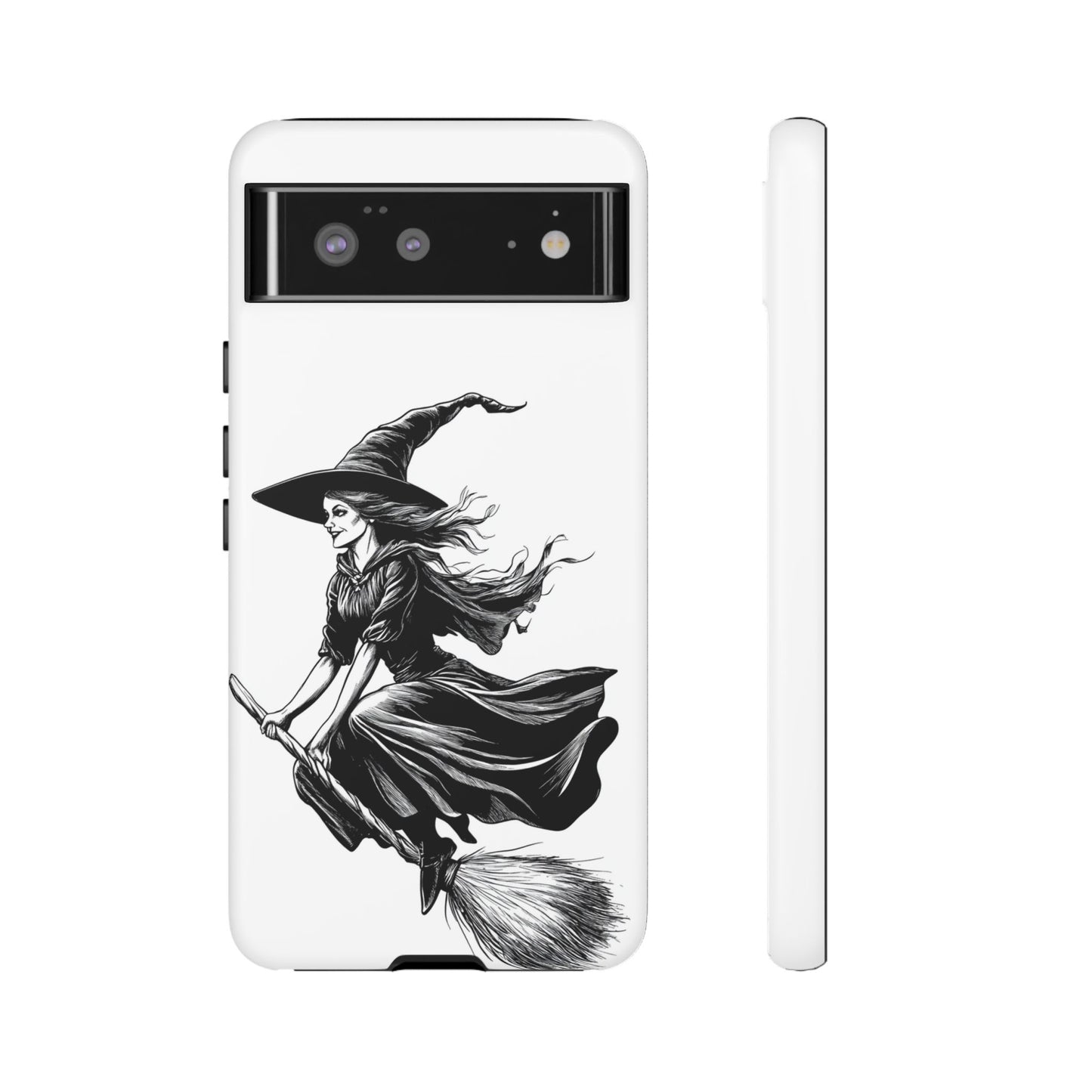 Vintage Halloween Witch on a Broom Spooky Phone Cover