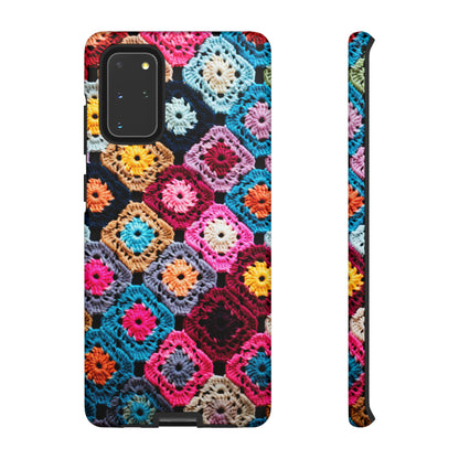 Vintage Floral Crochet Blanket Knit Look Phone Case