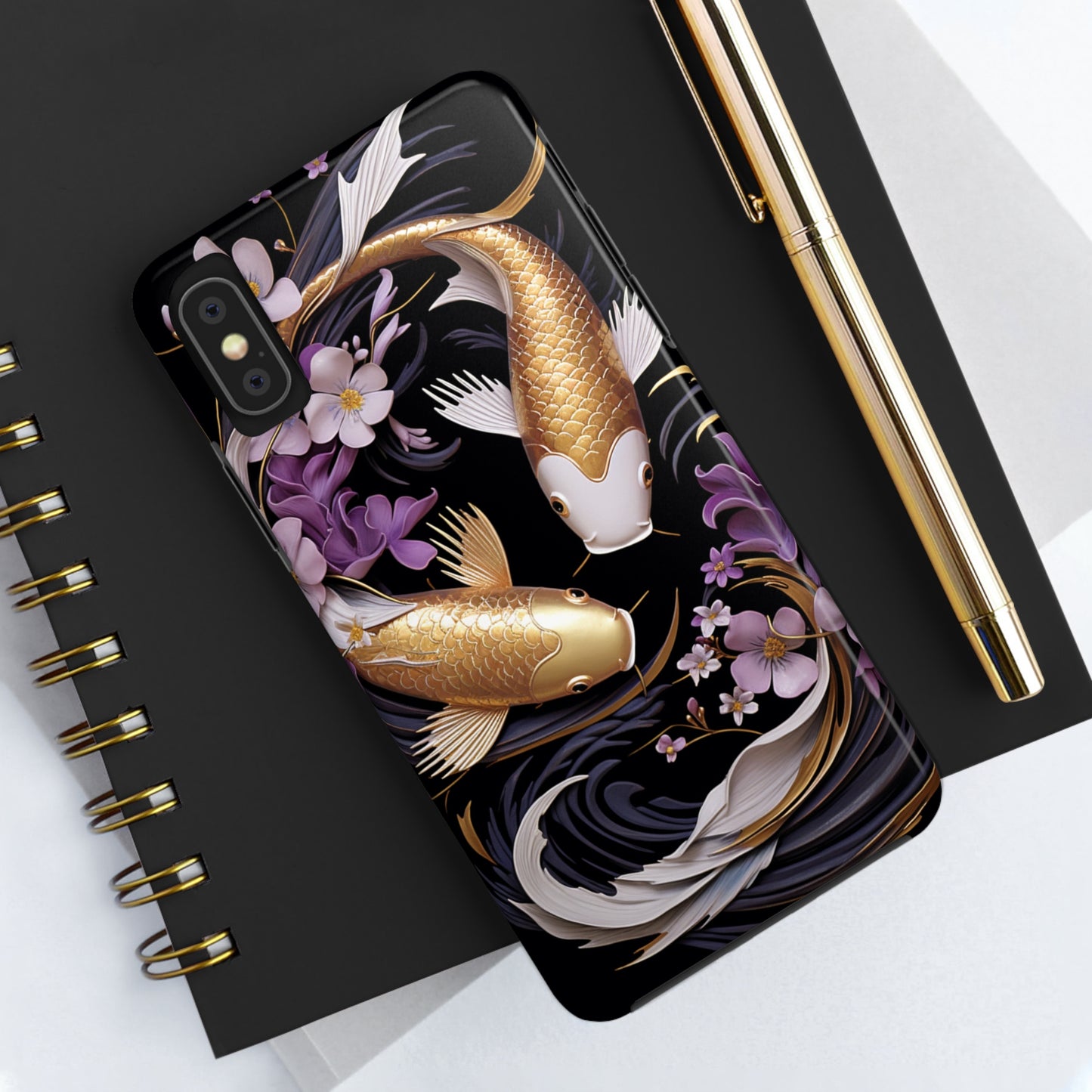 Graceful Flow: Koi Fish Inspired | Japanese Art Masterpiece iPhone Case