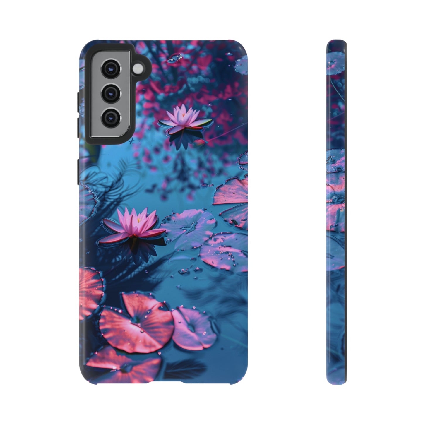 Magenta and Blue Color Zen Lily Pad Phone Case