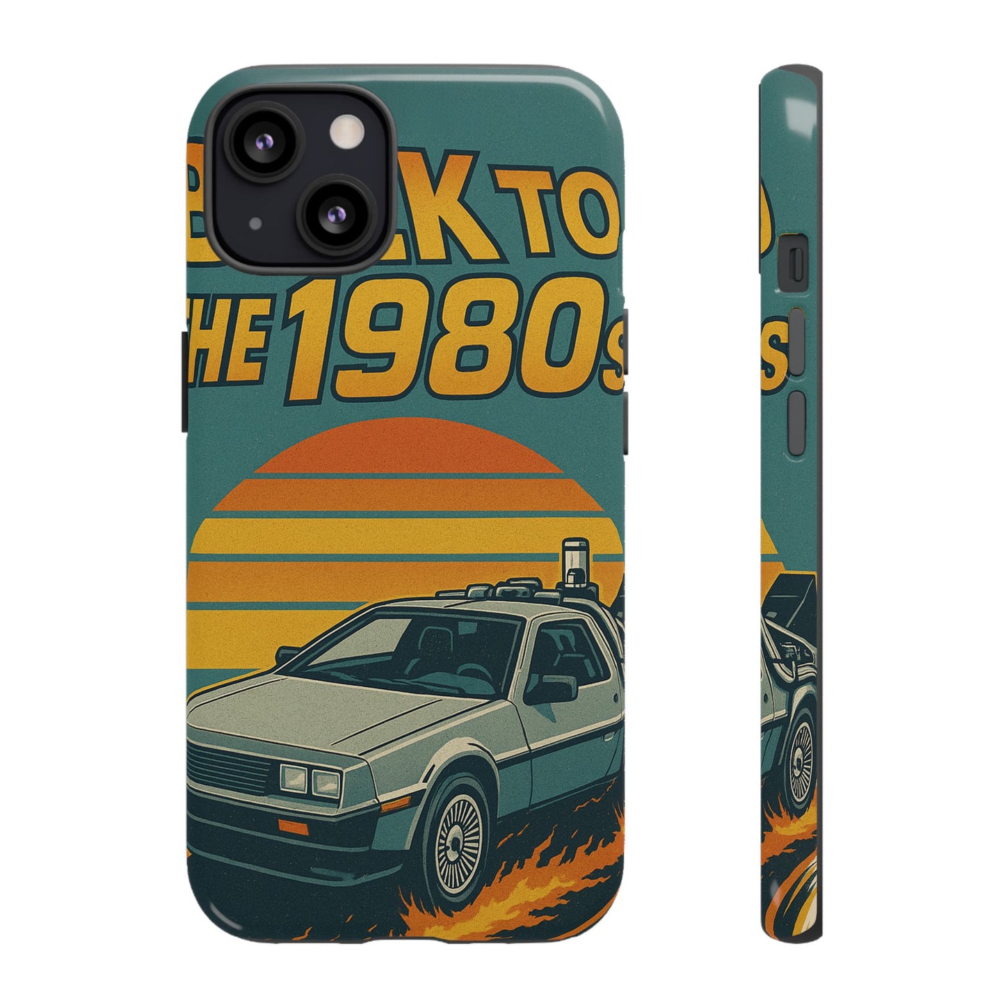 Time-traveling DeLorean retro phone case for iPhone Samsung