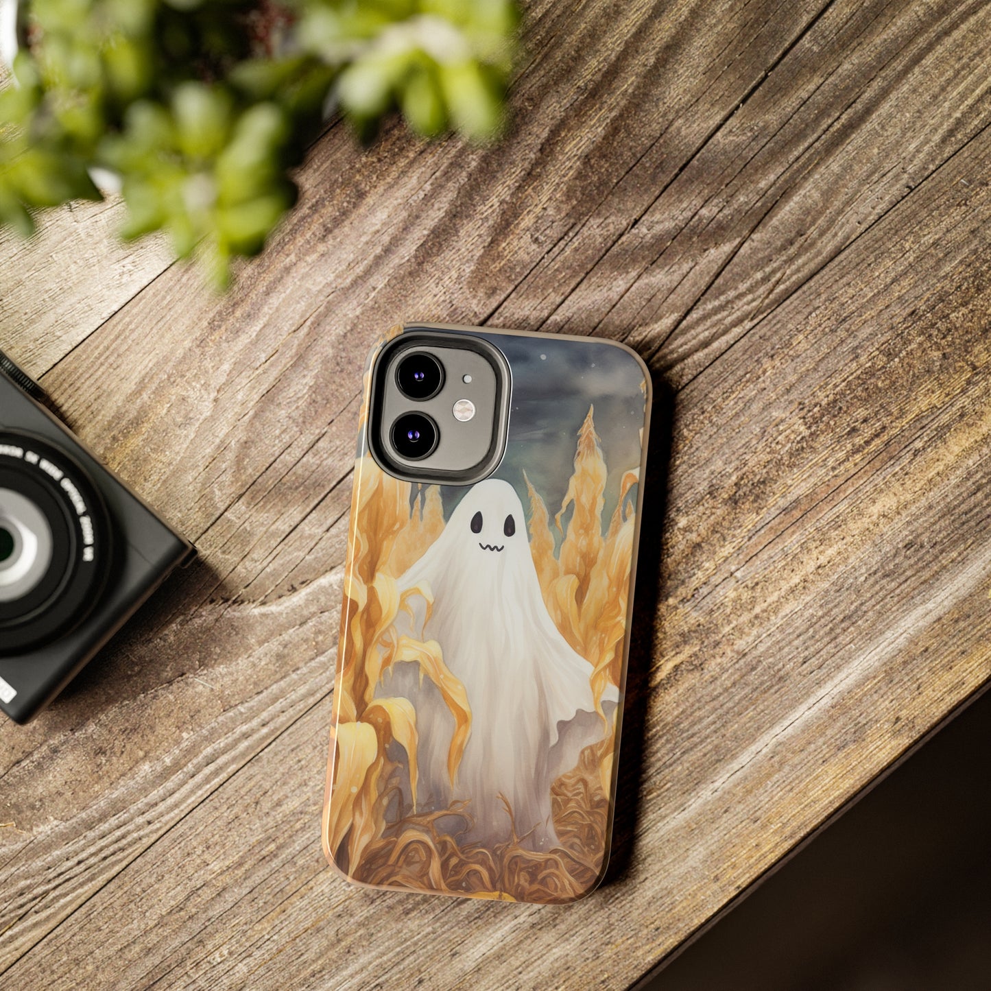 Ghost of Halloween Fall Pumpkins iPhone Case | Embrace the Spooky Autumn Vibes