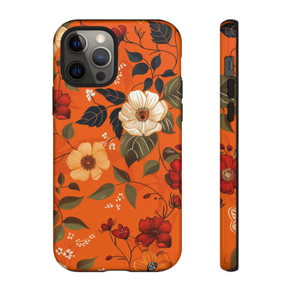 Orange Floral Phone Tough Case