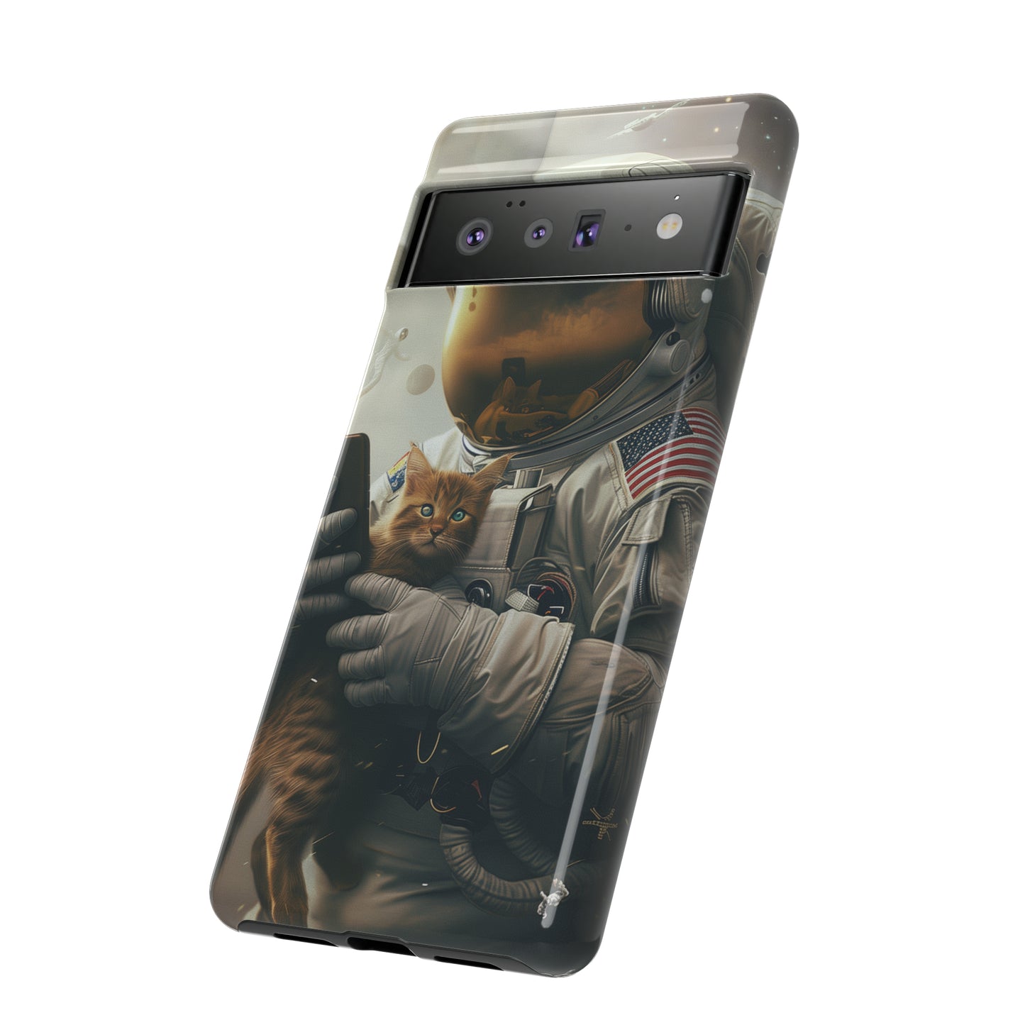 The Astronaut and the Cat Phone Case