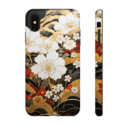 Chiyogami Floral Tough iPhone Case Galaxy S23 S22 S21 S20 Plus Ultra | Iphone 14 13 12 11 8 Pro Max Mini | Pixel 7 6 Pro 5 | Japanese Boho