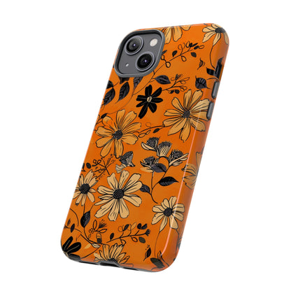 Orange Floral Phone Case Cute Summer Flower Aesthetic