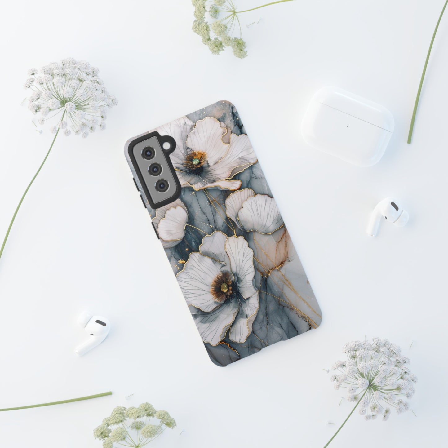 Flowers and Gold Phone Case