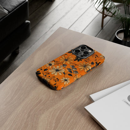 Orange Floral Phone Case Cute Summer Flower Aesthetic