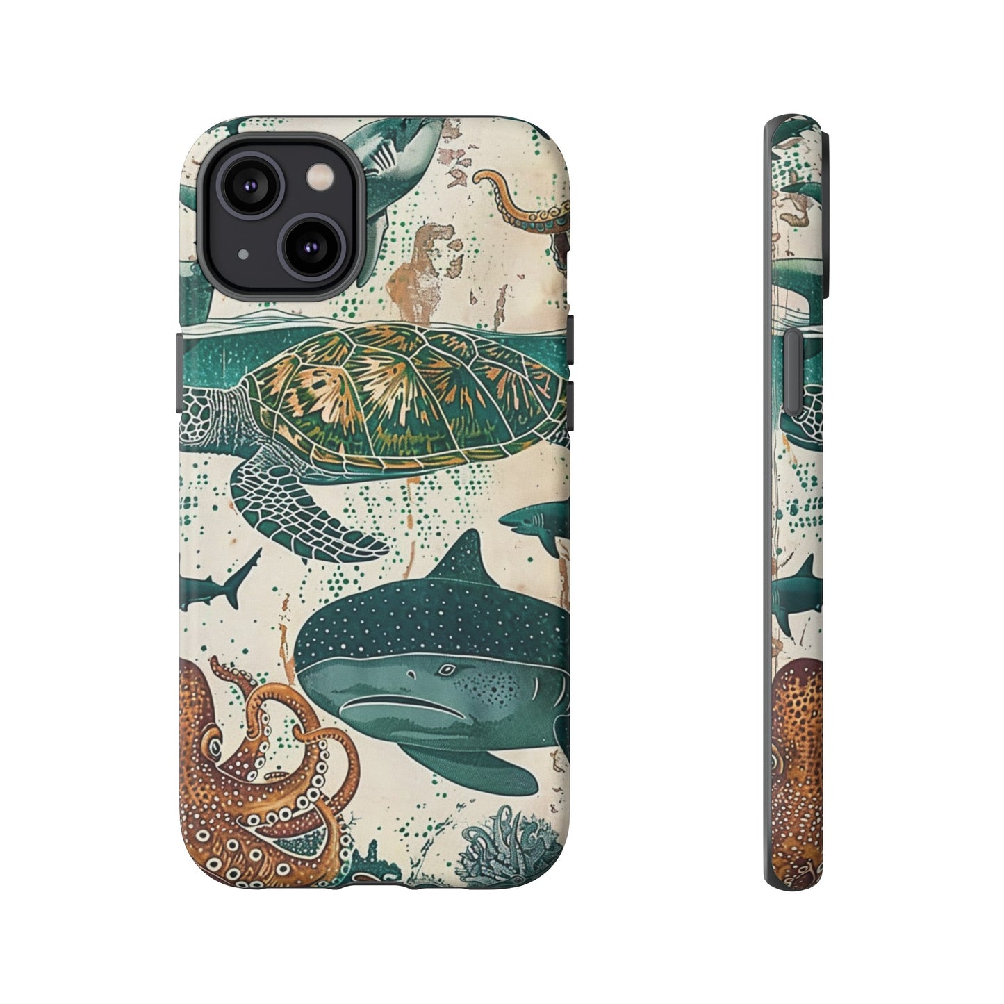 Undersea World Shark, Turtle, Manta Ray Phone Case