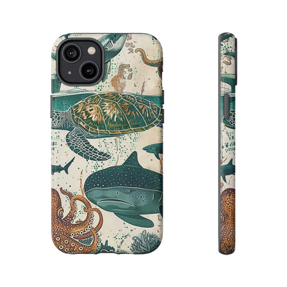 Undersea World Shark, Turtle, Manta Ray Phone Case