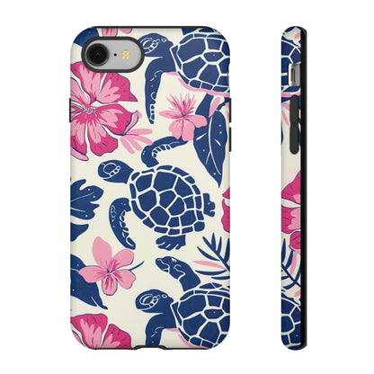 Undersea Floral Blue Sea Turtle Phone Case