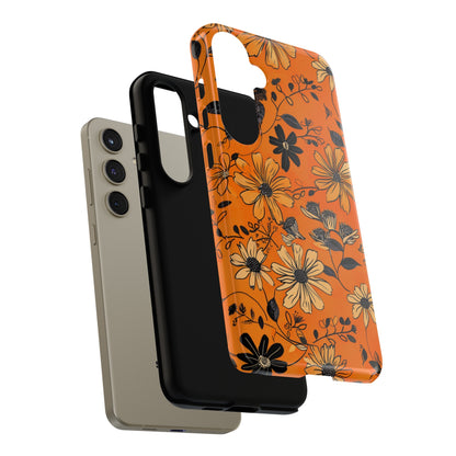 Orange Floral Phone Case Cute Summer Flower Aesthetic