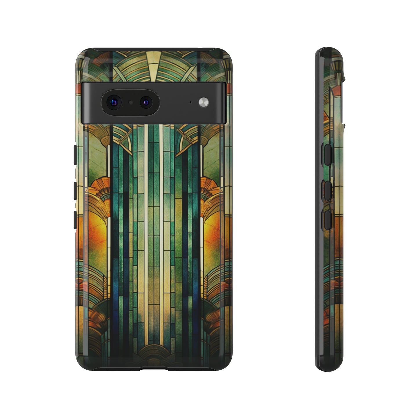 Art Deco Stained Glass floral Phone Case for iPhone 15, 14, Pro Max, 13, 12 & Samsung Galaxy S23, S22, S21, Google Pixel