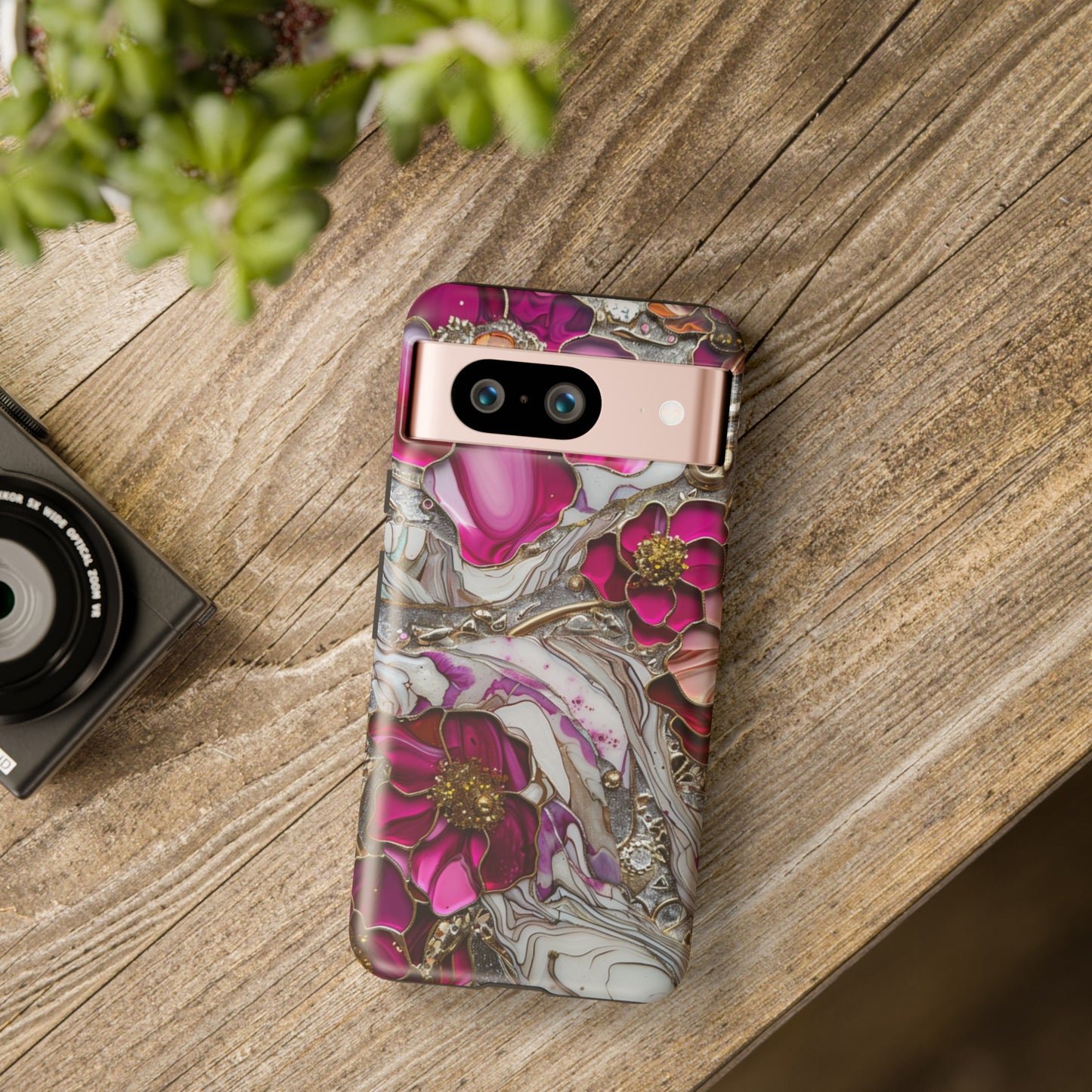 Stained Glass Magenta Floral Paisley Explosion Phone Case