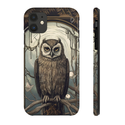 The Hermit Owl Tarot iPhone Tough Case | Embrace the Dark Academia Aesthetic and Retro Gothic Vibes with Captivating Tarot Design