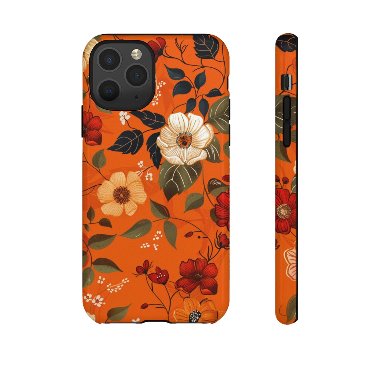 Orange Floral Phone Tough Case