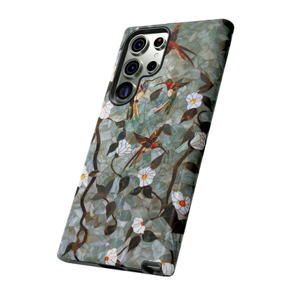 Stained Glass Hummingbirds and Flowers iPhone Case