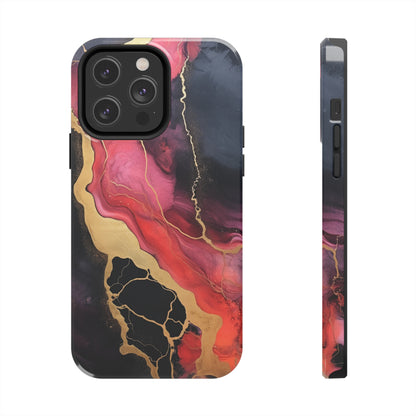 Marbled Dark Lava flow Phone Case | Embrace the Mesmerizing Multicolor Art