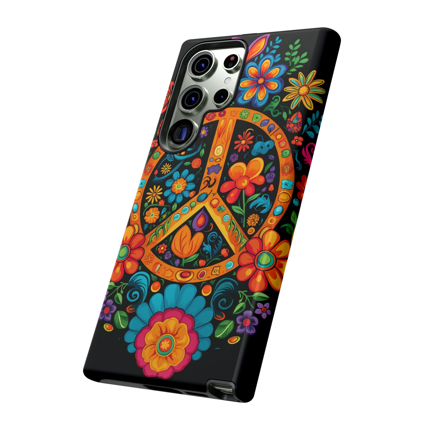 Peace Sign Embroidery Floral Hippie Style Phone Case