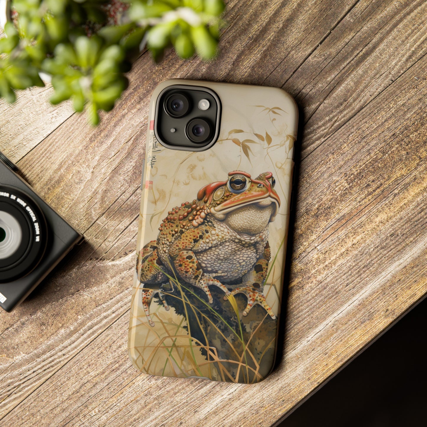 Toad on a Branch Japanese Style Art Painting Phone Case