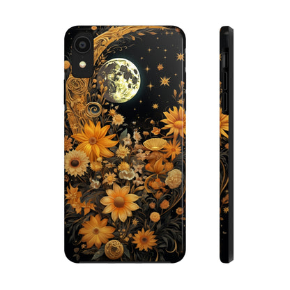 Cottagecore Floral Sun Moon Stars iPhone Case | Embrace Mystical Nature's Beauty