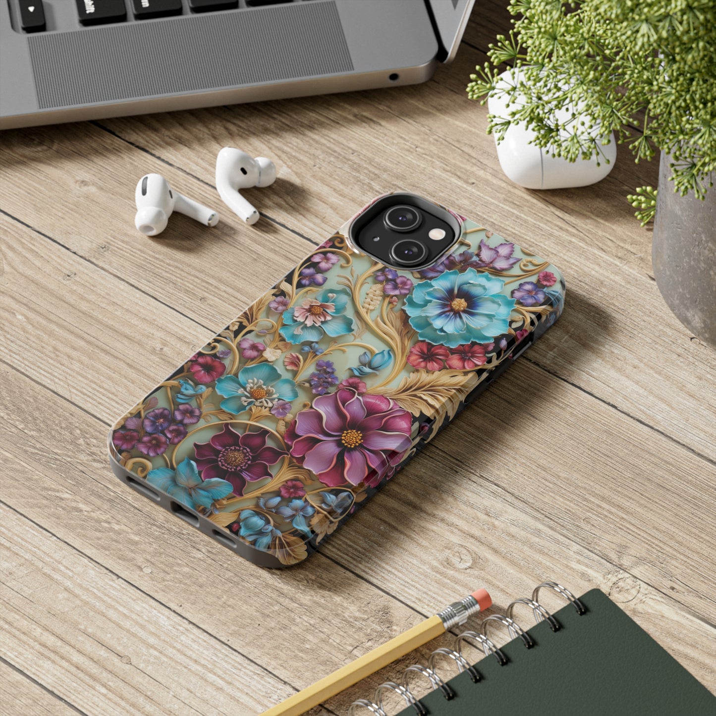 Color Splash Plastic Flower Tough iPhone Case | Vibrant Phone Cover