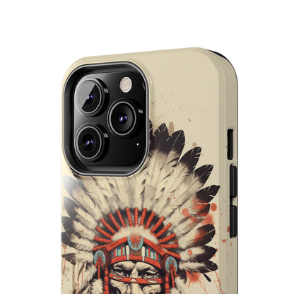 Proud Heritage: Native American Chief Headdress | Iconic Tribal iPhone Case for Models 11 through 14 Pro Max