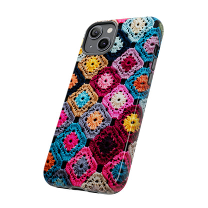 Vintage Floral Crochet Blanket Knit Look Phone Case