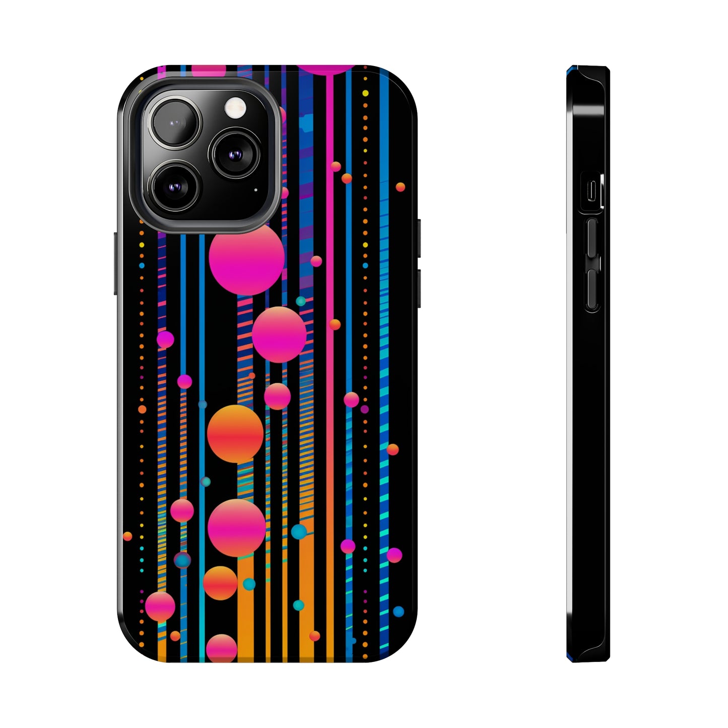 Experience a Blast from the Past: Retro Psychedelic Bubbles Tough Case for Apple iPhone Models